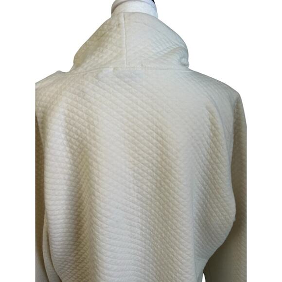 LL Bean Soft Cozy Pull Over Cowl Neck Sweatshirt Quilted Design Cream  size XL - Picture 8 of 9